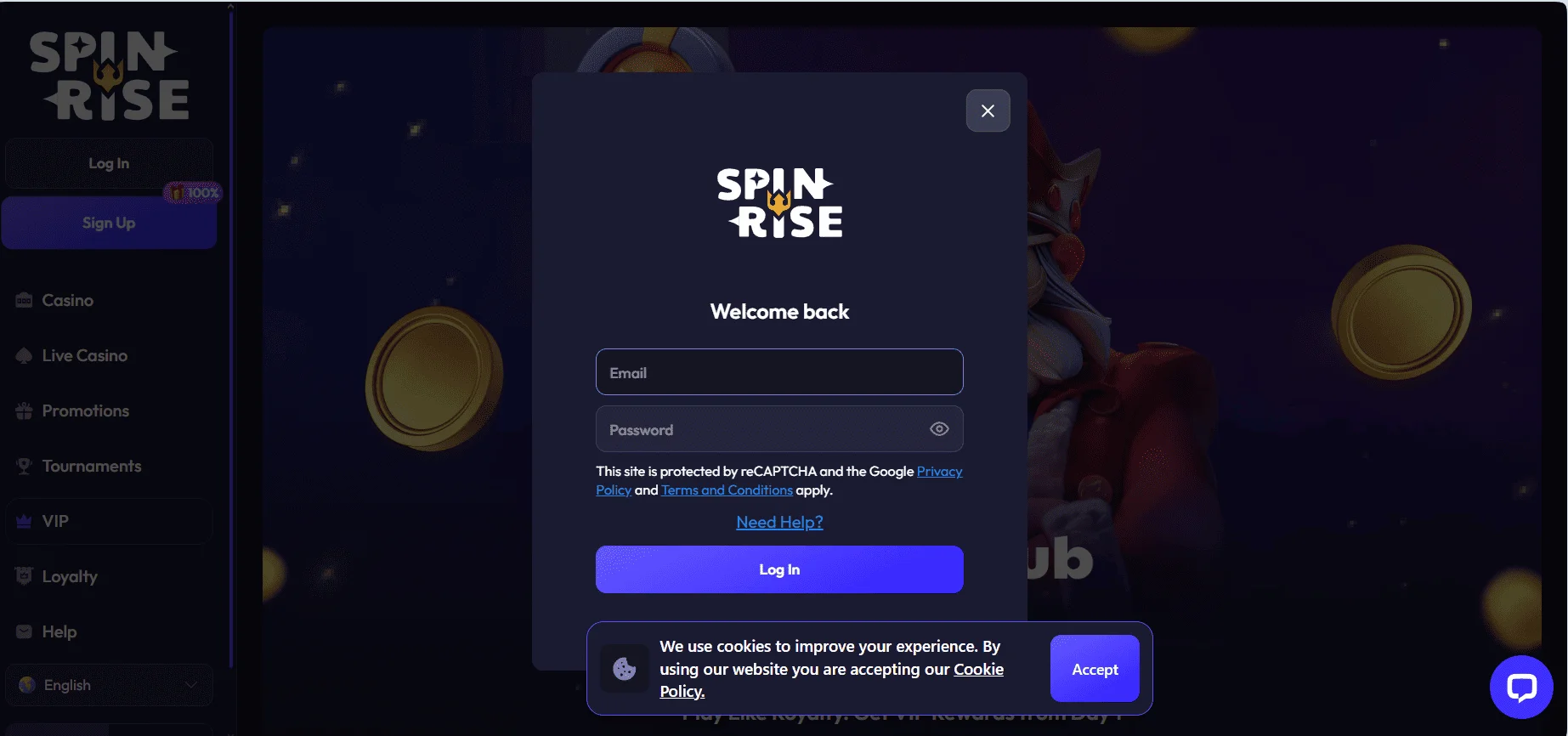 Spinrise Casino Mobile Login and Registration
