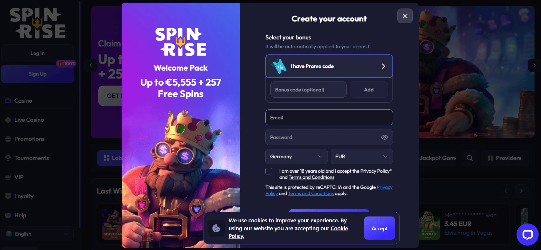 Payments and Withdrawals in the Spinrise App